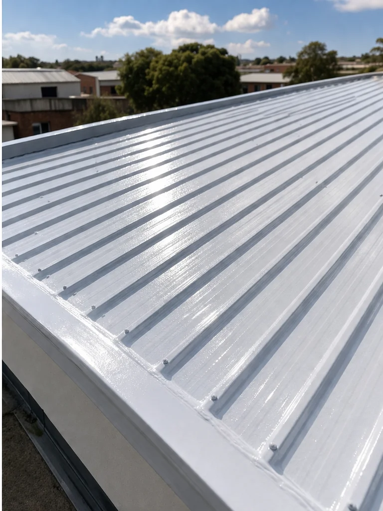 After industrial roof coating in Fourways