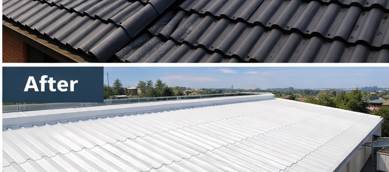 After industrial roof coating in Benoni