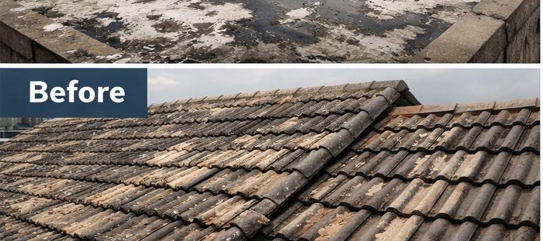Before Prompt Roofing repairs in Randburg